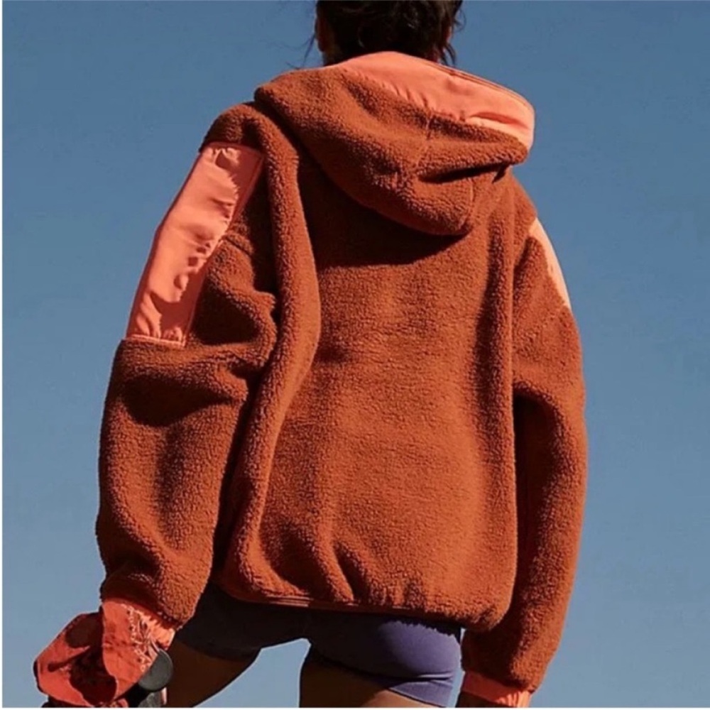 FP Movement XSmall Pullover Lead The Pack Fleece Neon Coral Combo Free People - Picture 6 of 12